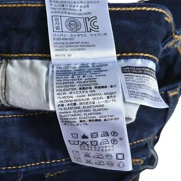 Levi's 711 Skinny Jeans Dark Wash Medium Rise Size 27 - Picture 11 of 15